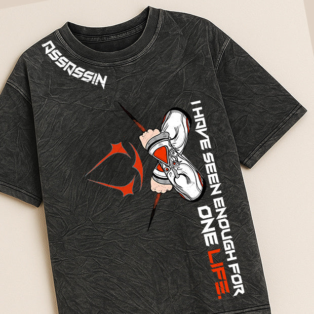 Unmasking the Legend: The Story Behind the Assassins T-Shirt by Etihasik
