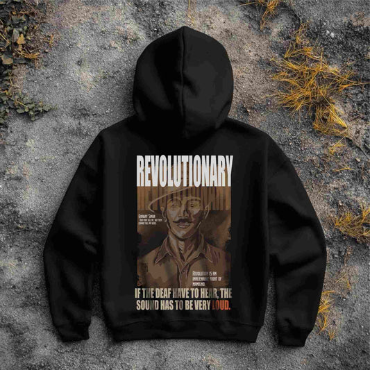 BHAGAT SINGH (brown) OVERSIZED BLACK HOODIE