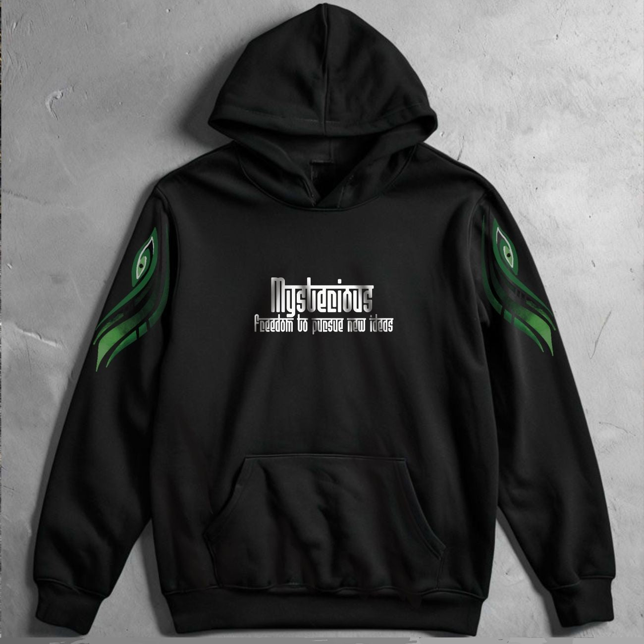 Green EVIL EYE - Black Hoodie