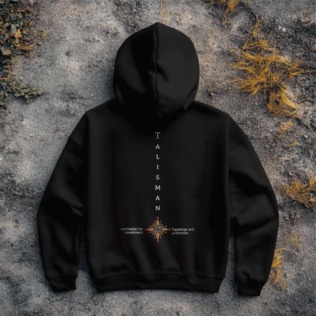 Orange EVIL EYE - Black Hoodie