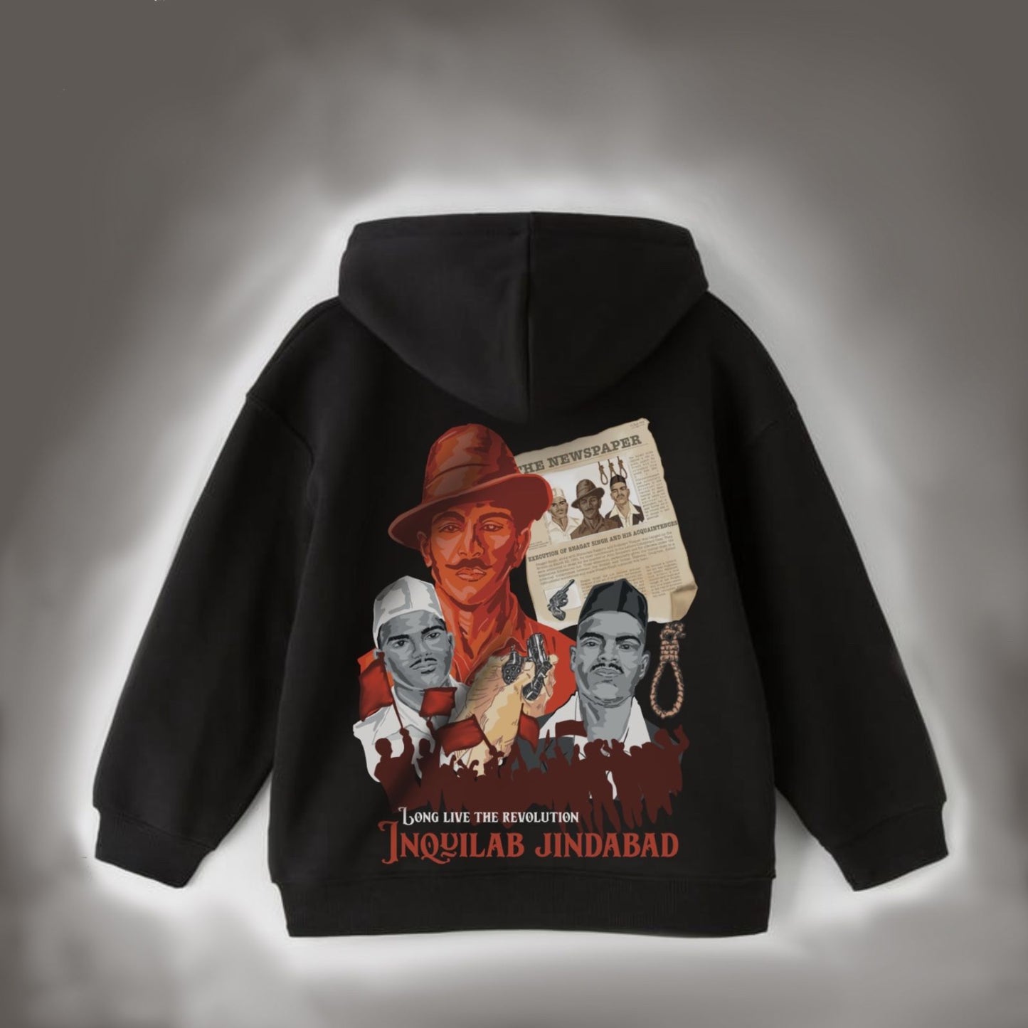 REVOLUTION OVERSIZED BLACK HOODIE