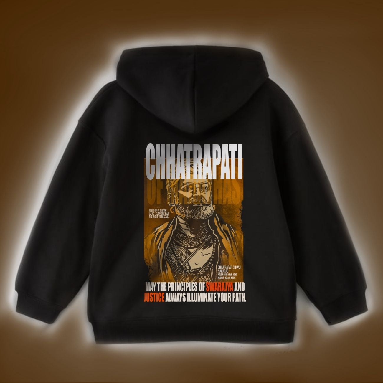 SHIVAJI MAHARAJ - Oversized Black Hoodie