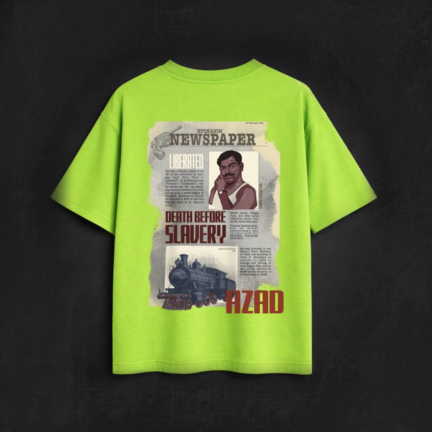 Chandra Shekhar Azad- OVERSIZED BLACK TSHIRT