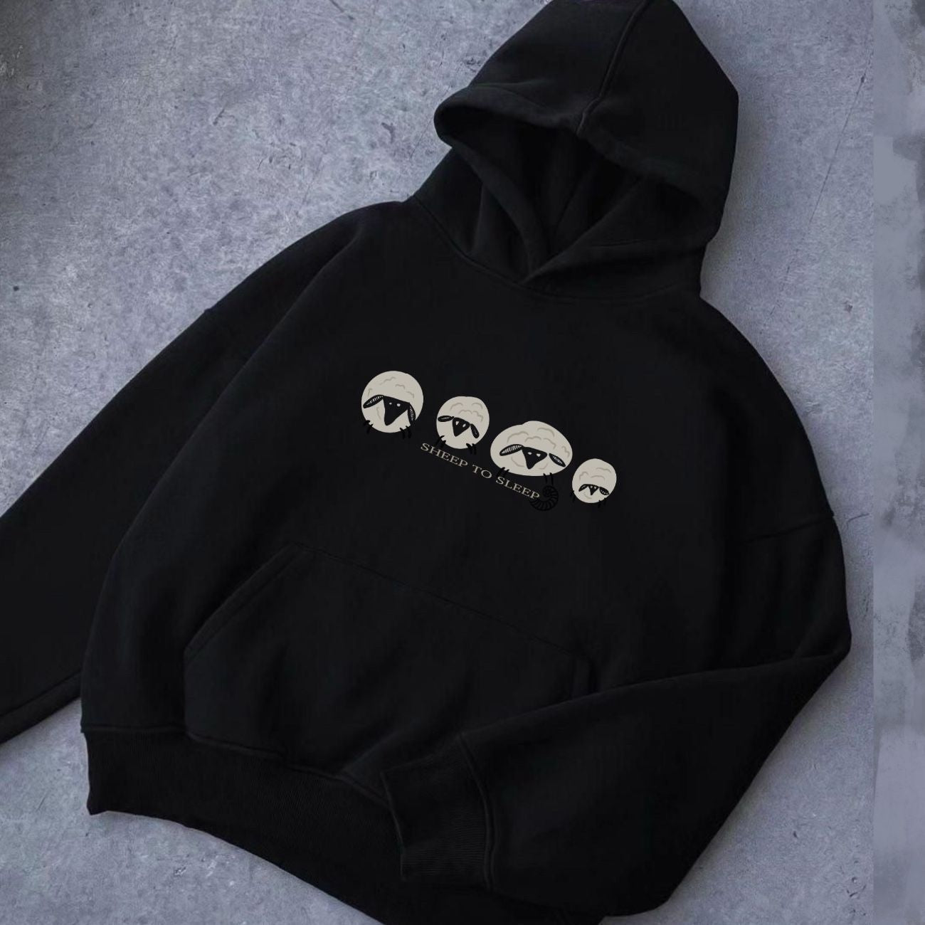 SHEEP -  Oversized Black HOODIE