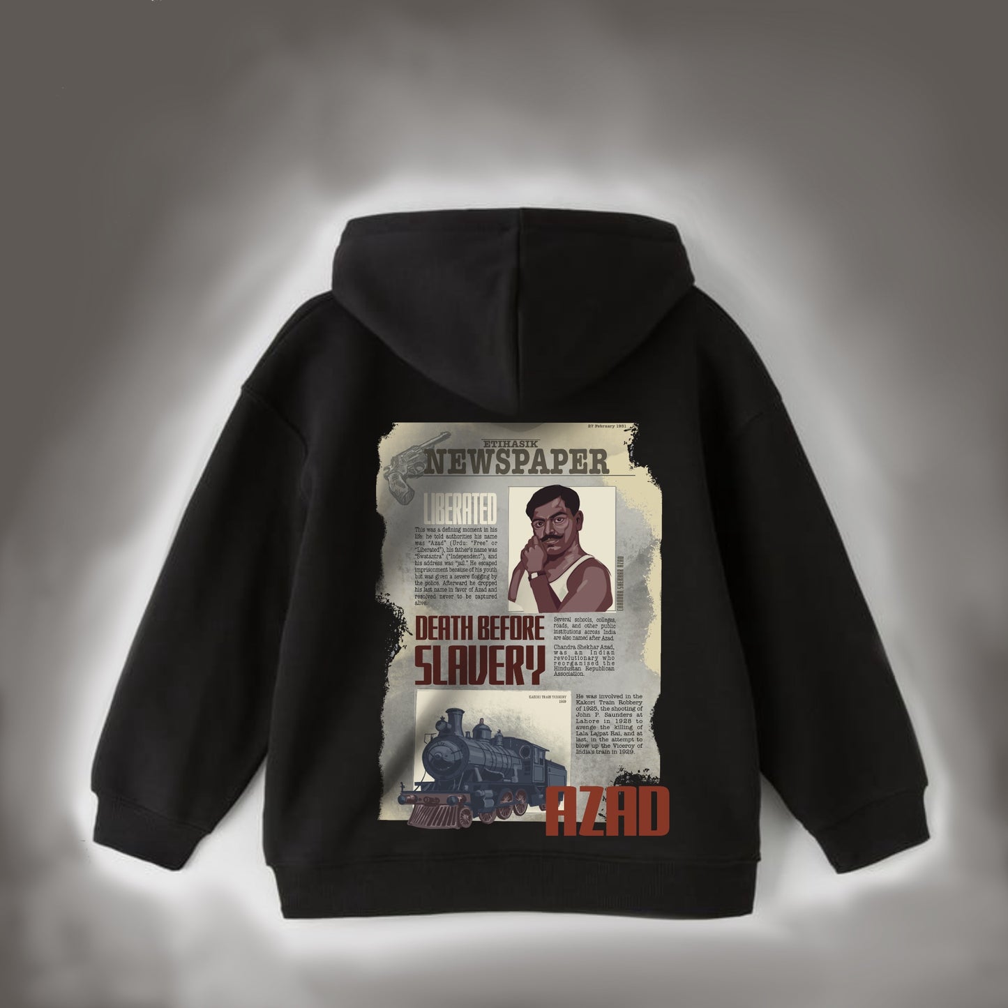 Chandra Shekhar Azad- OVERSIZED BLACK Hoodie