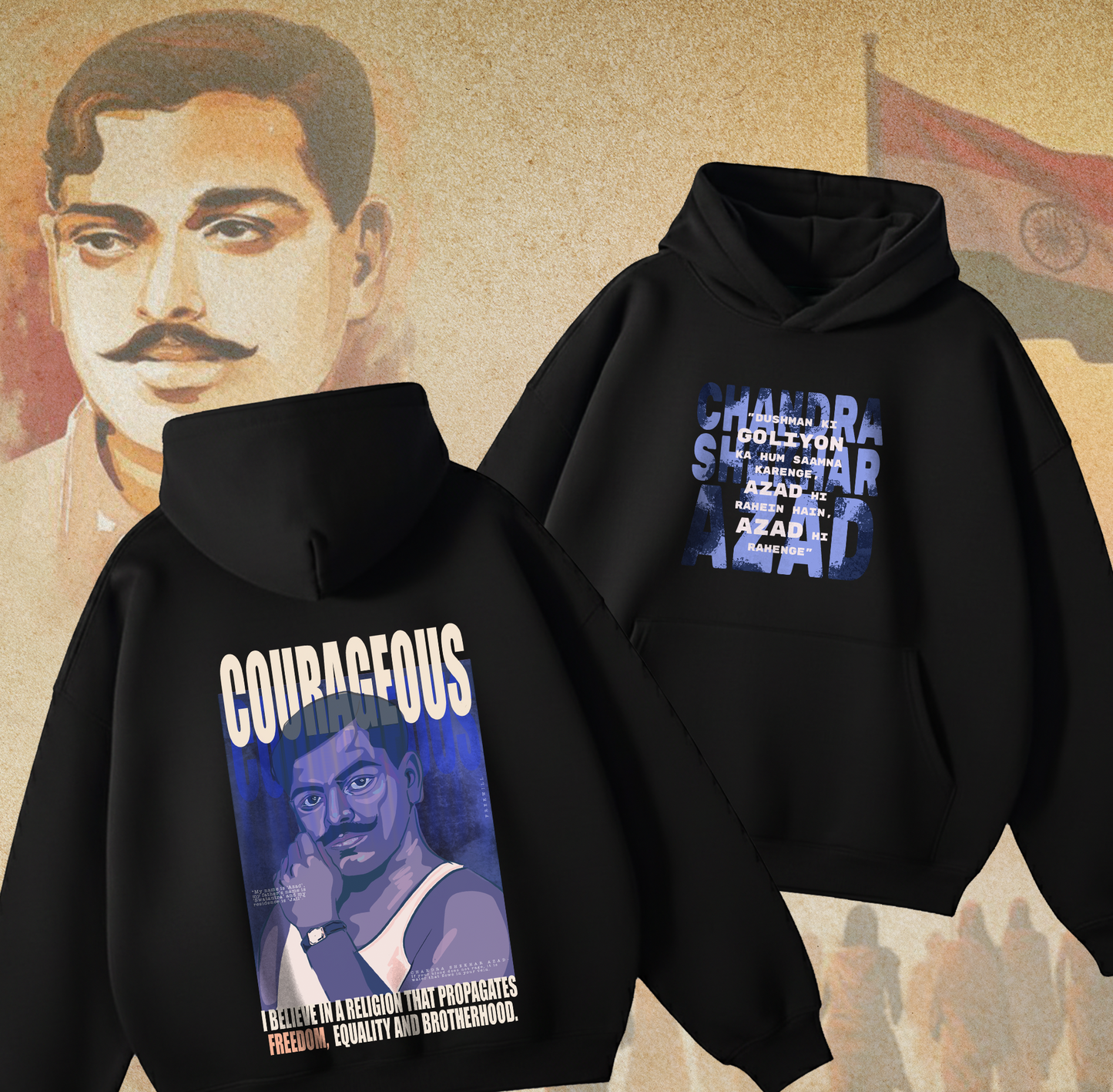 C. S. AZAD OVERSIZED Black Hoodie